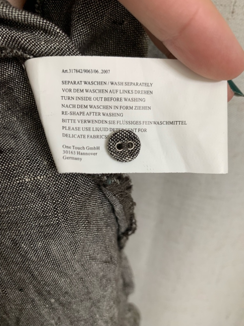One Touch Germany 100% Linen Y2K Sleeveless Button Front Grey Long Top Size 38 - Picture 8 of 9